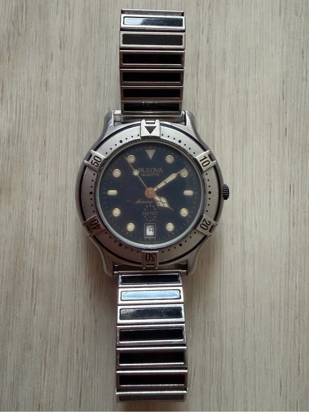 Vintage 90s Bulova Watch T1 Marine Star 330 Feet Quartz